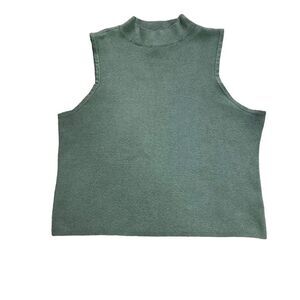 Nine West Sage Mock Neck Ribbed Knit Sleeveless Sweater Vest